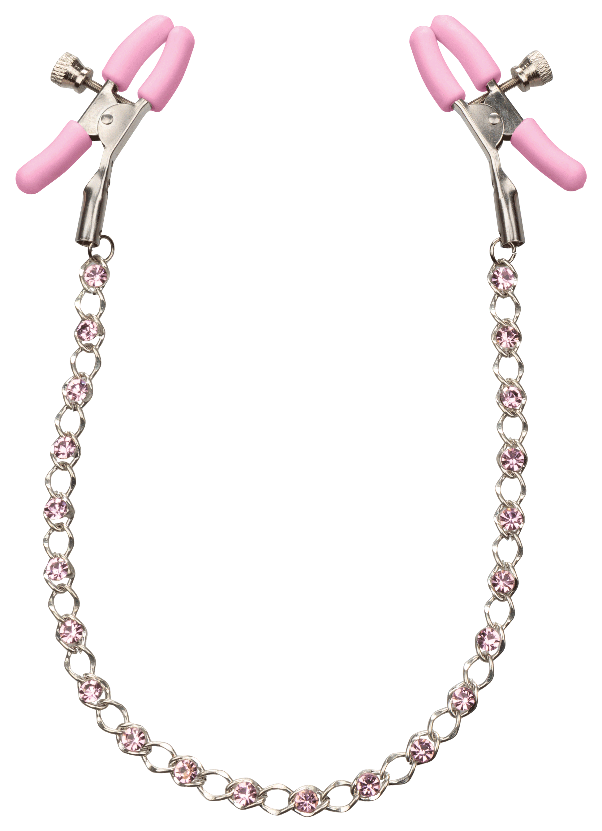 Nipple Play Crystal Chain Nipple Clamps - Pink | 716770101112 | Available at EroticWarehouse.com