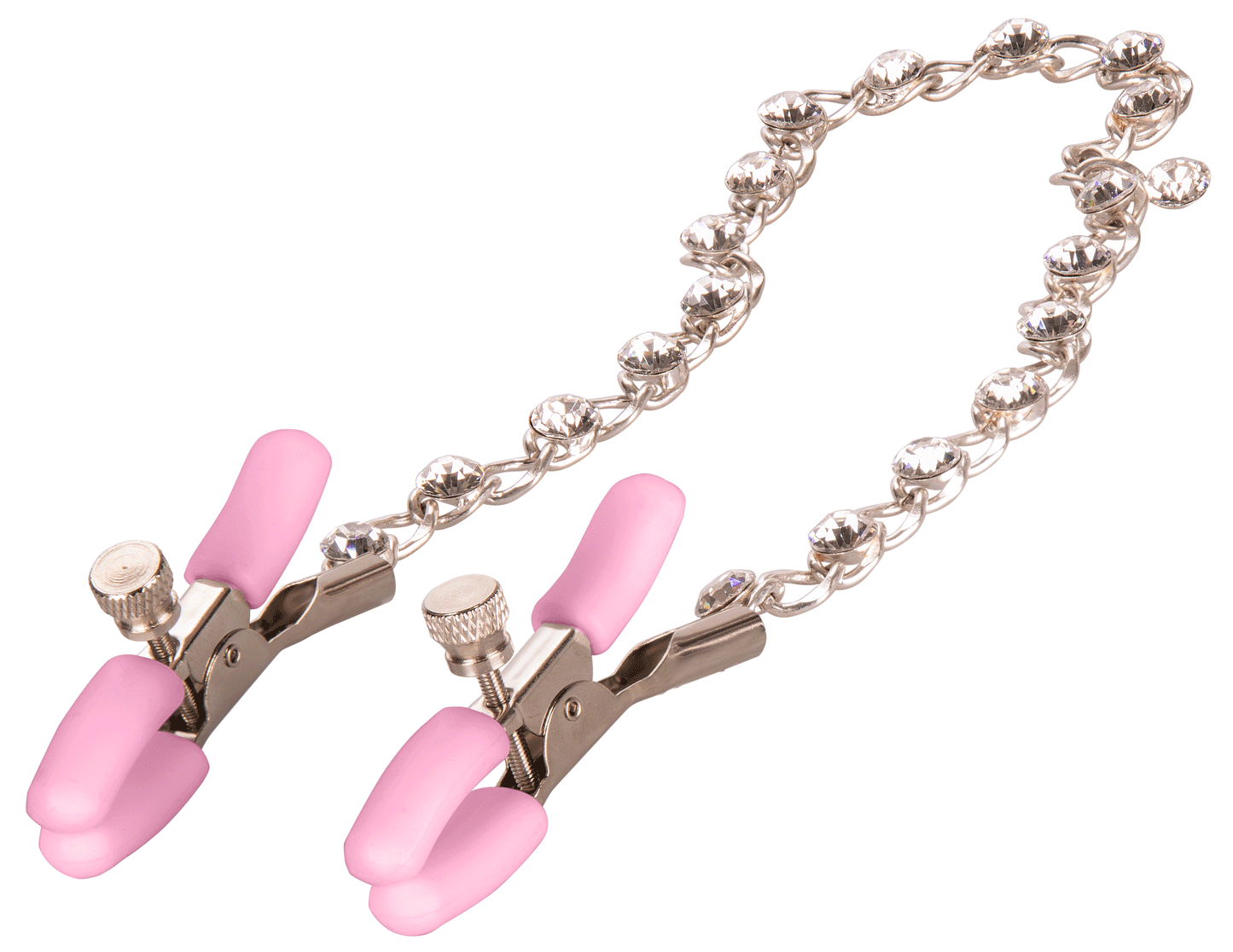 Nipple Play Crystal Chain Nipple Clamps - Pink | 716770101112 | Available at EroticWarehouse.com