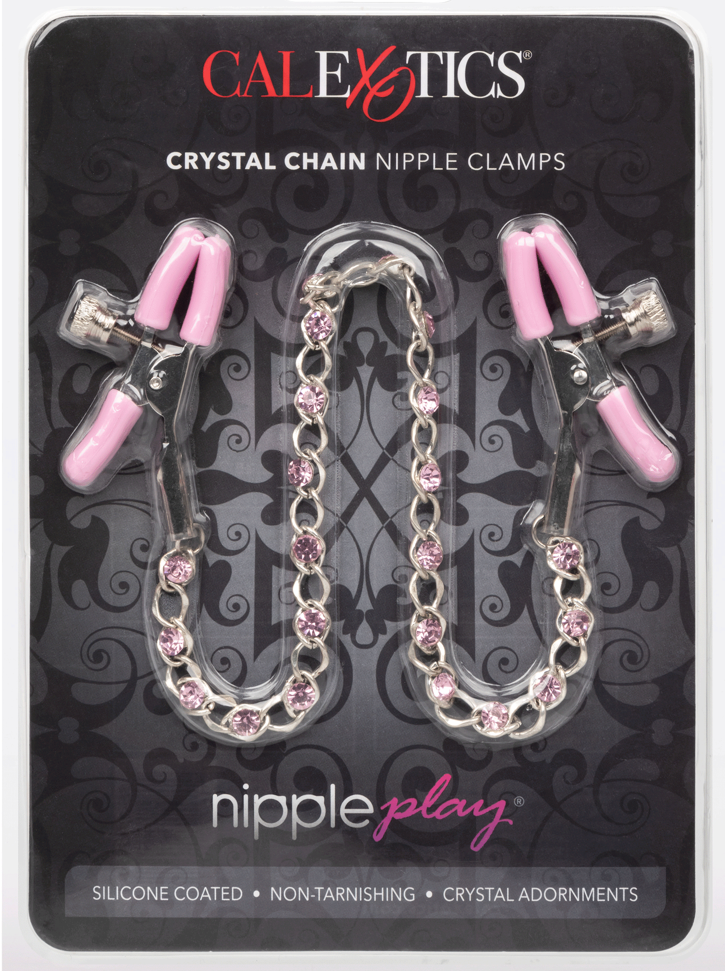 Nipple Play Crystal Chain Nipple Clamps - Pink | 716770101112 | Available at EroticWarehouse.com