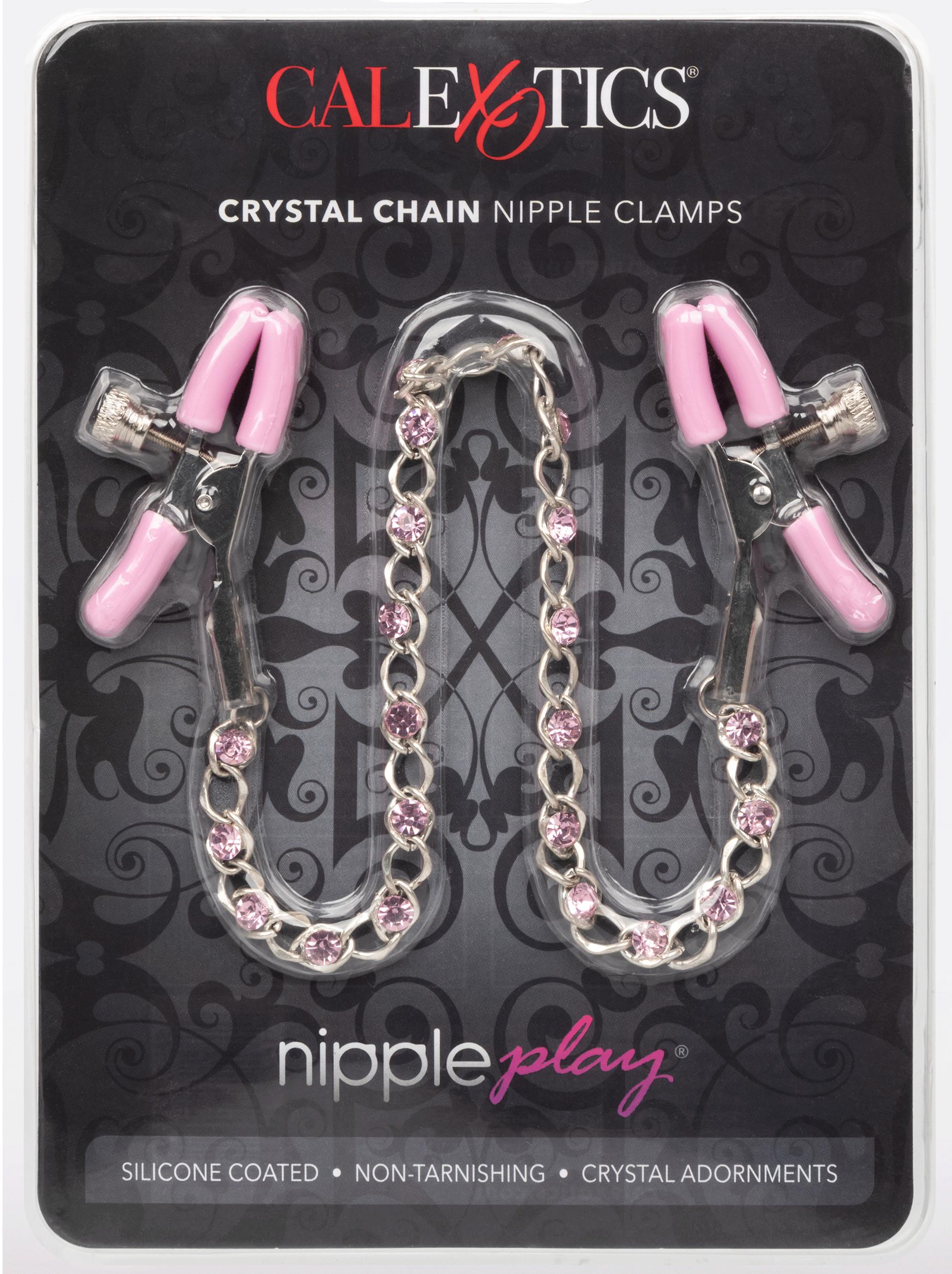 Nipple Play Crystal Chain Nipple Clamps - Pink | 716770101112 | Available at EroticWarehouse.com