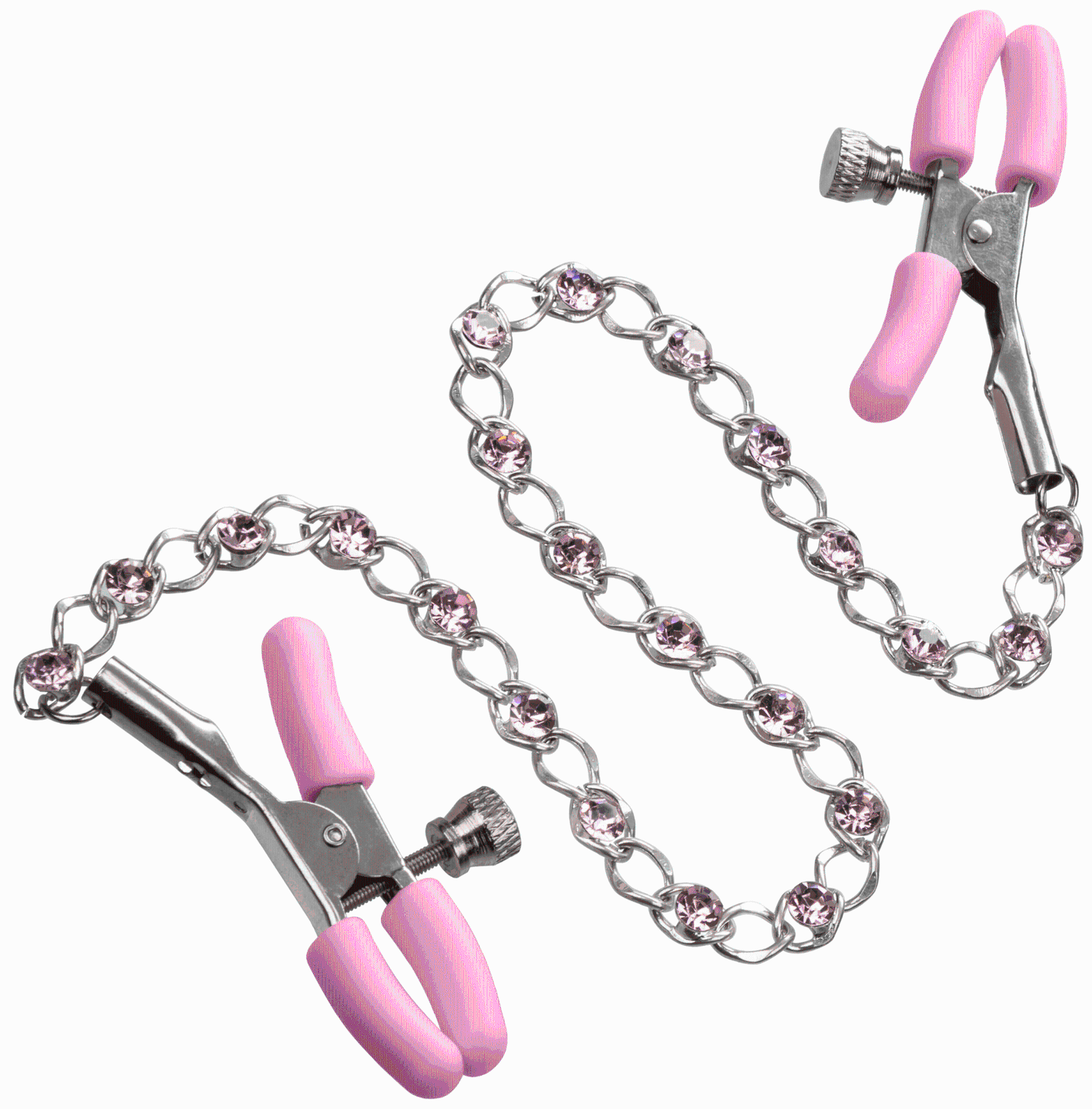 Nipple Play Crystal Chain Nipple Clamps - Pink | 716770101112 | Available at EroticWarehouse.com