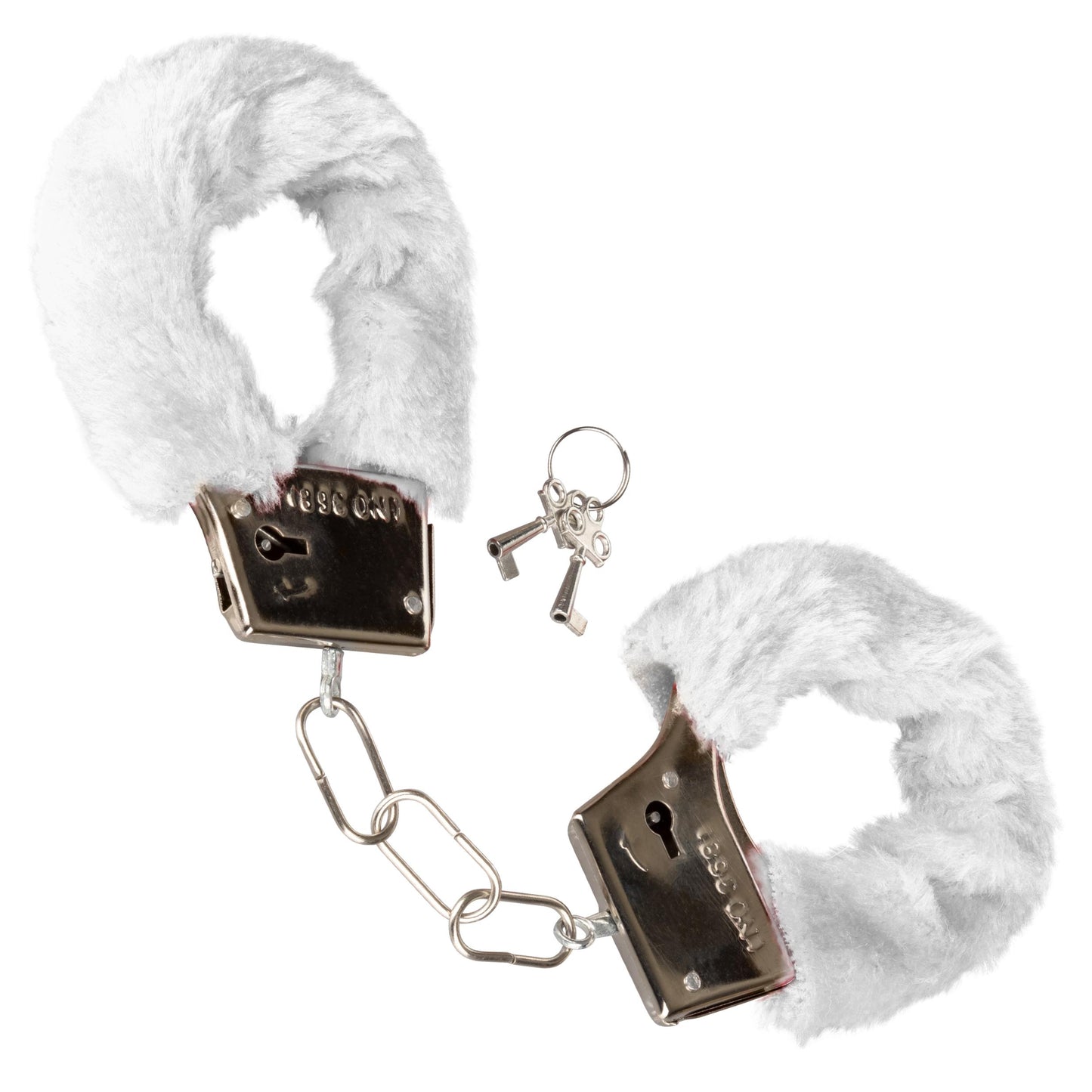 Playful Furry Cuffs - White | 716770099242 | Available at EroticWarehouse.com