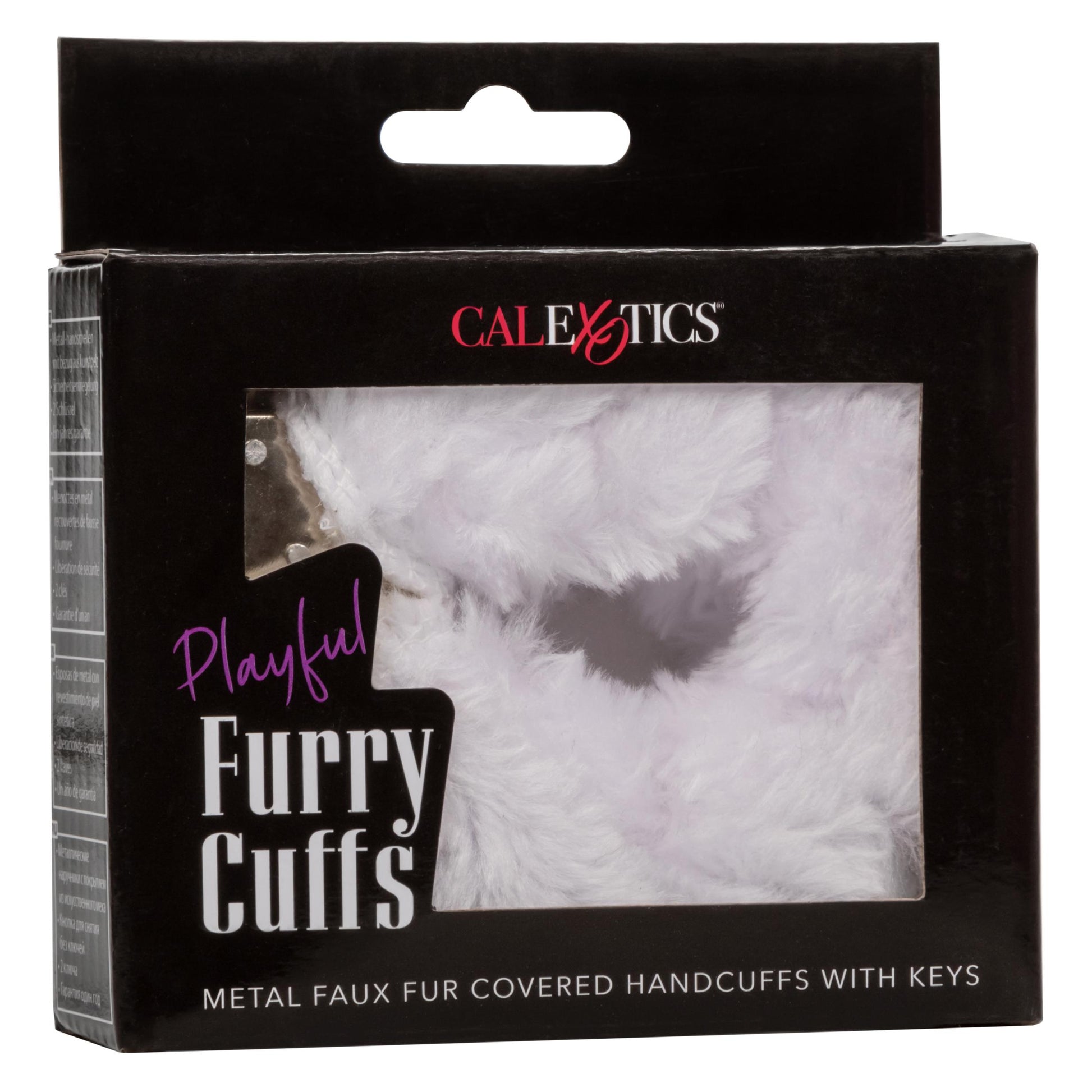 Playful Furry Cuffs - White | 716770099242 | Available at EroticWarehouse.com