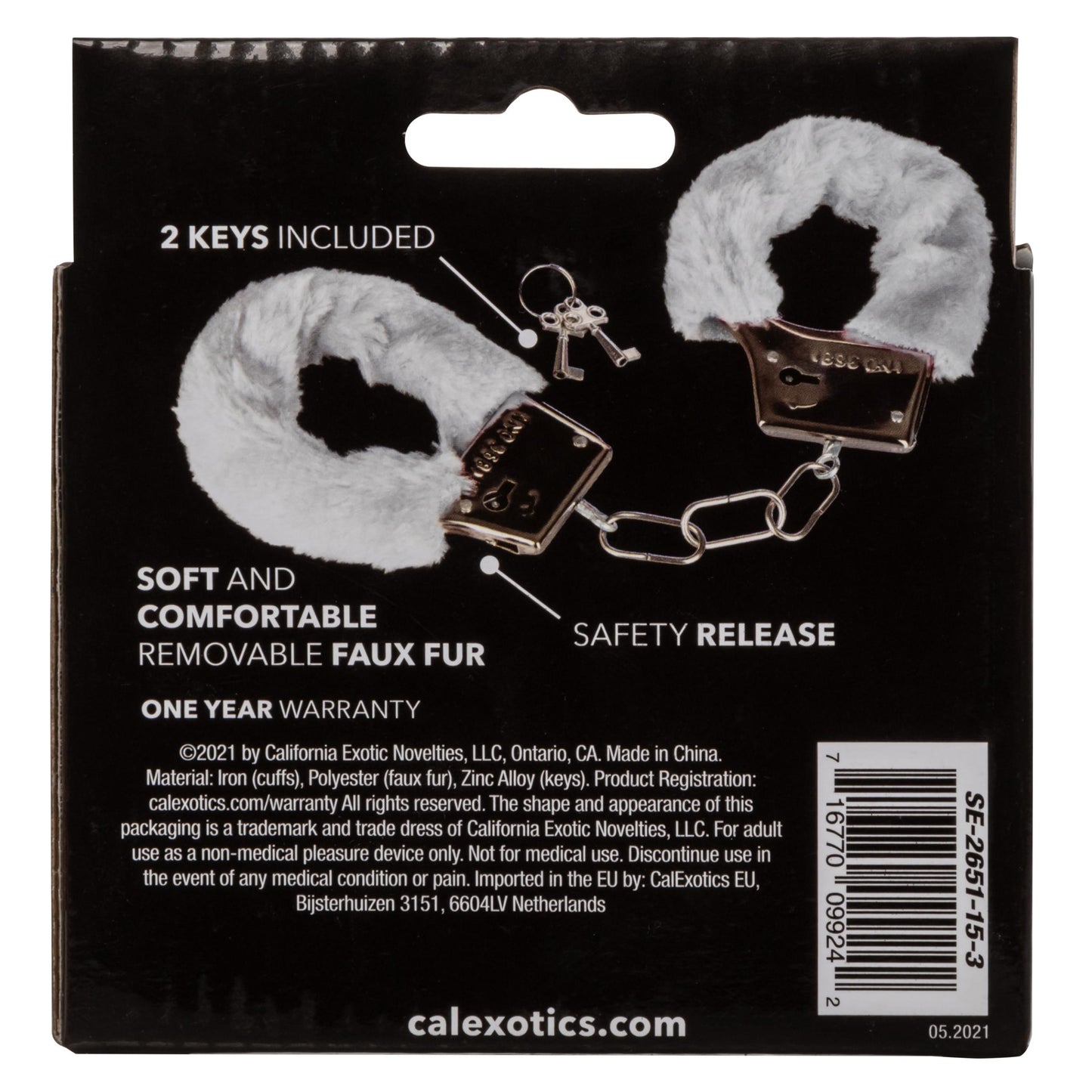 Playful Furry Cuffs - White | 716770099242 | Available at EroticWarehouse.com