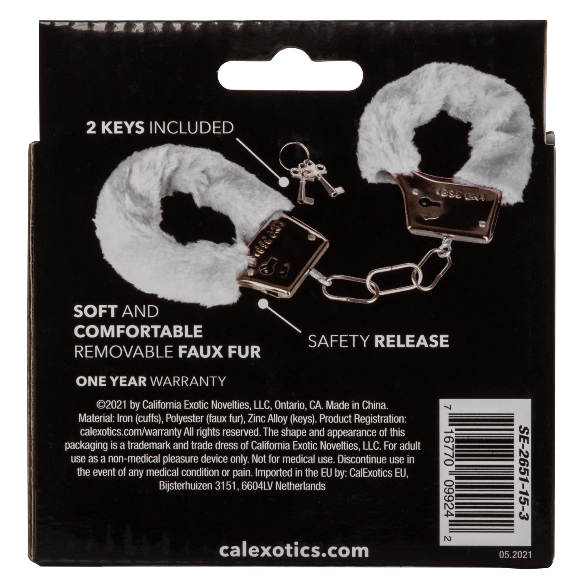 Playful Furry Cuffs - White | 716770099242 | Available at EroticWarehouse.com