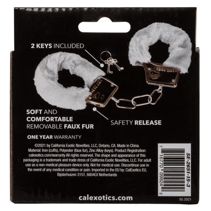 Playful Furry Cuffs - White | 716770099242 | Available at EroticWarehouse.com