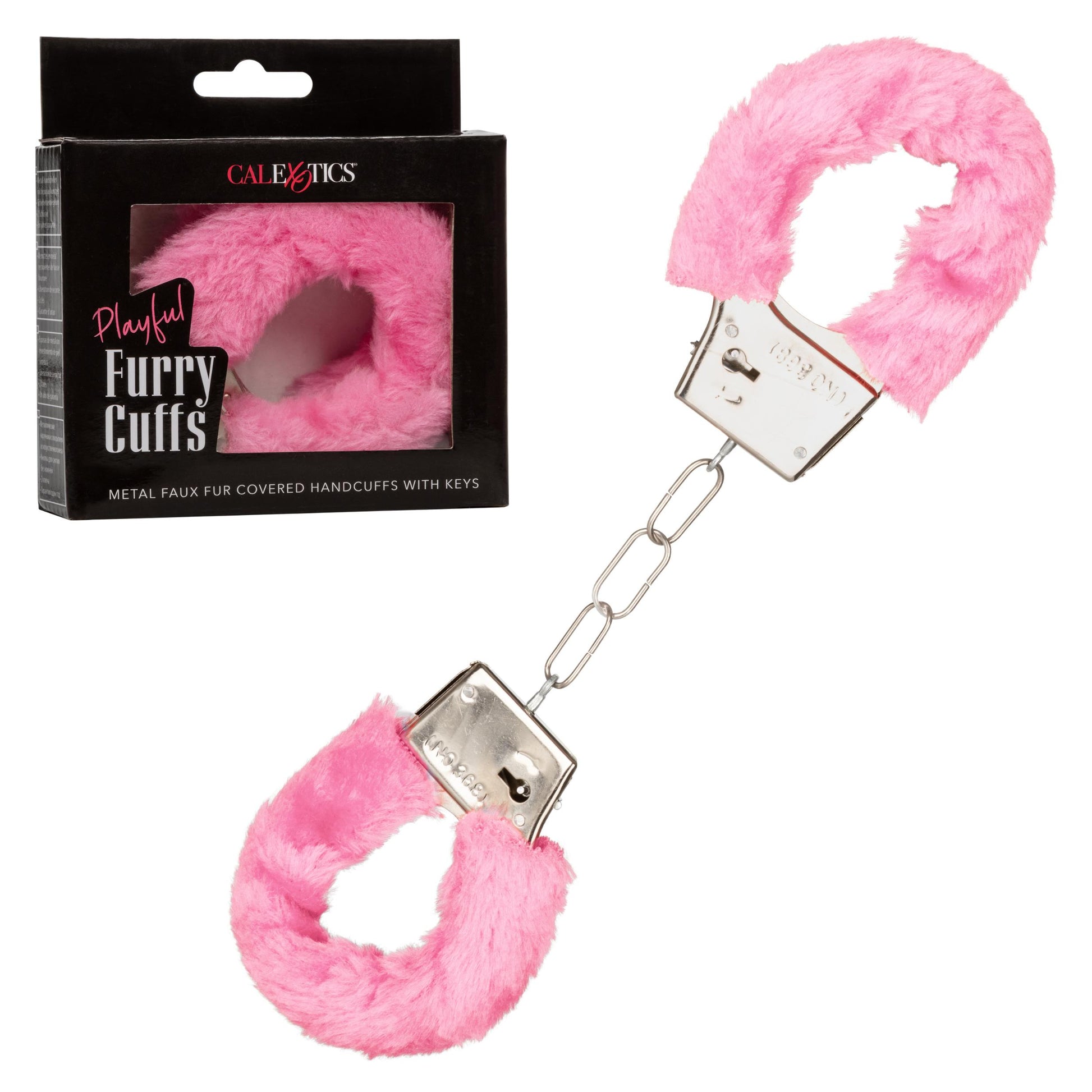 Playful Furry Cuffs - Pink | 716770099259 | Available at EroticWarehouse.com