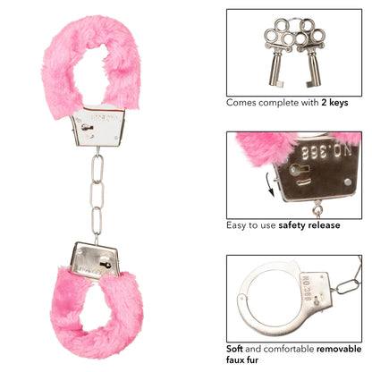 Playful Furry Cuffs - Pink | 716770099259 | Available at EroticWarehouse.com