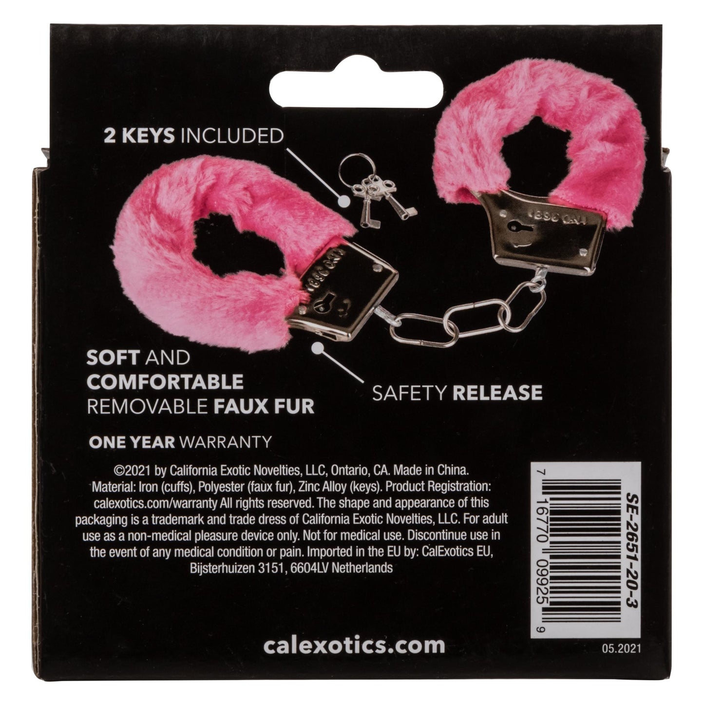 Playful Furry Cuffs - Pink | 716770099259 | Available at EroticWarehouse.com