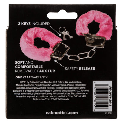 Playful Furry Cuffs - Pink | 716770099259 | Available at EroticWarehouse.com
