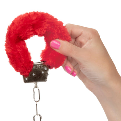 Playful Furry Cuffs - Red | 716770099266 | Available at EroticWarehouse.com