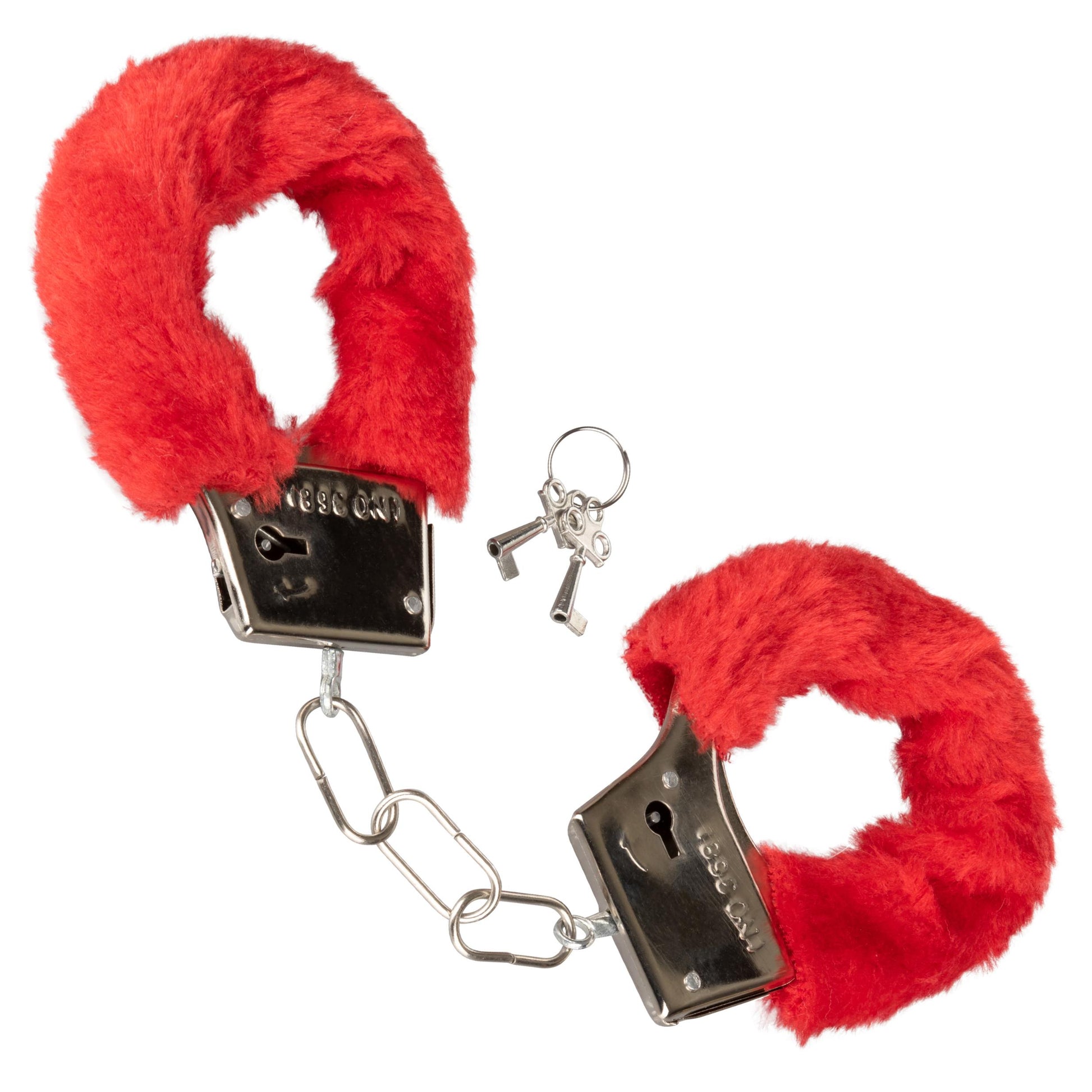 Playful Furry Cuffs - Red | 716770099266 | Available at EroticWarehouse.com
