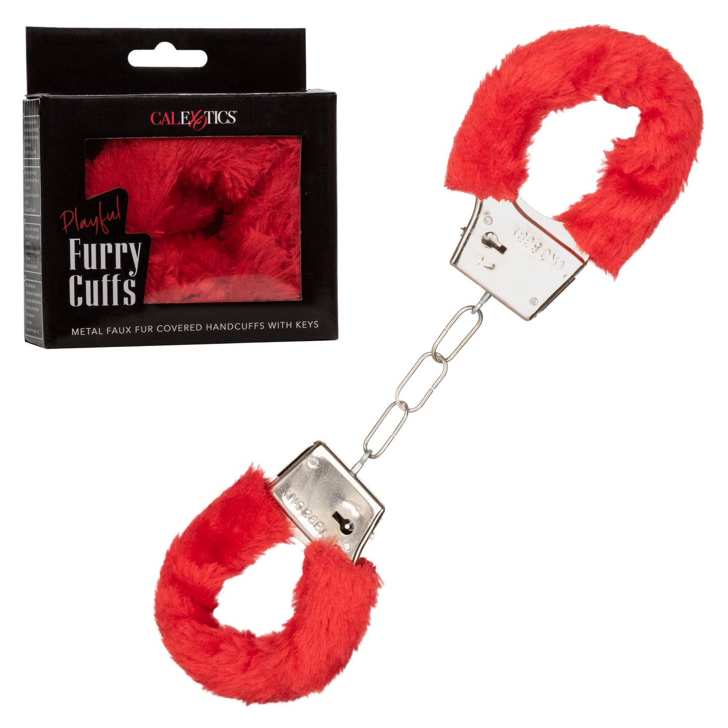 Playful Furry Cuffs - Red | 716770099266 | Available at EroticWarehouse.com