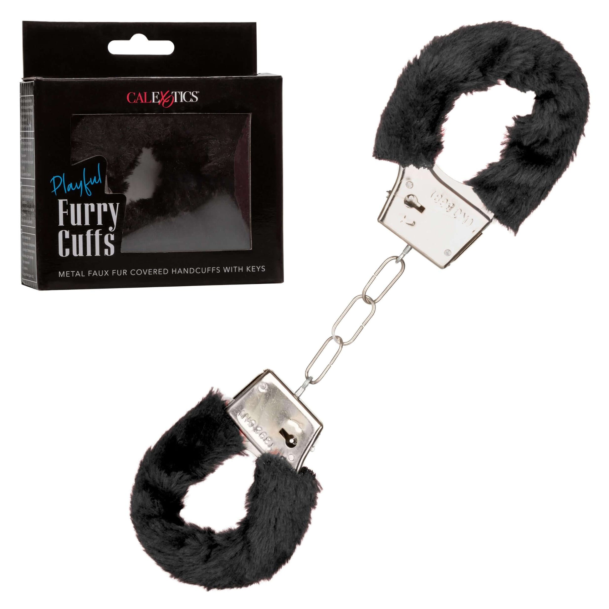 Playful Furry Cuffs - Black | 716770099273 | Available at EroticWarehouse.com