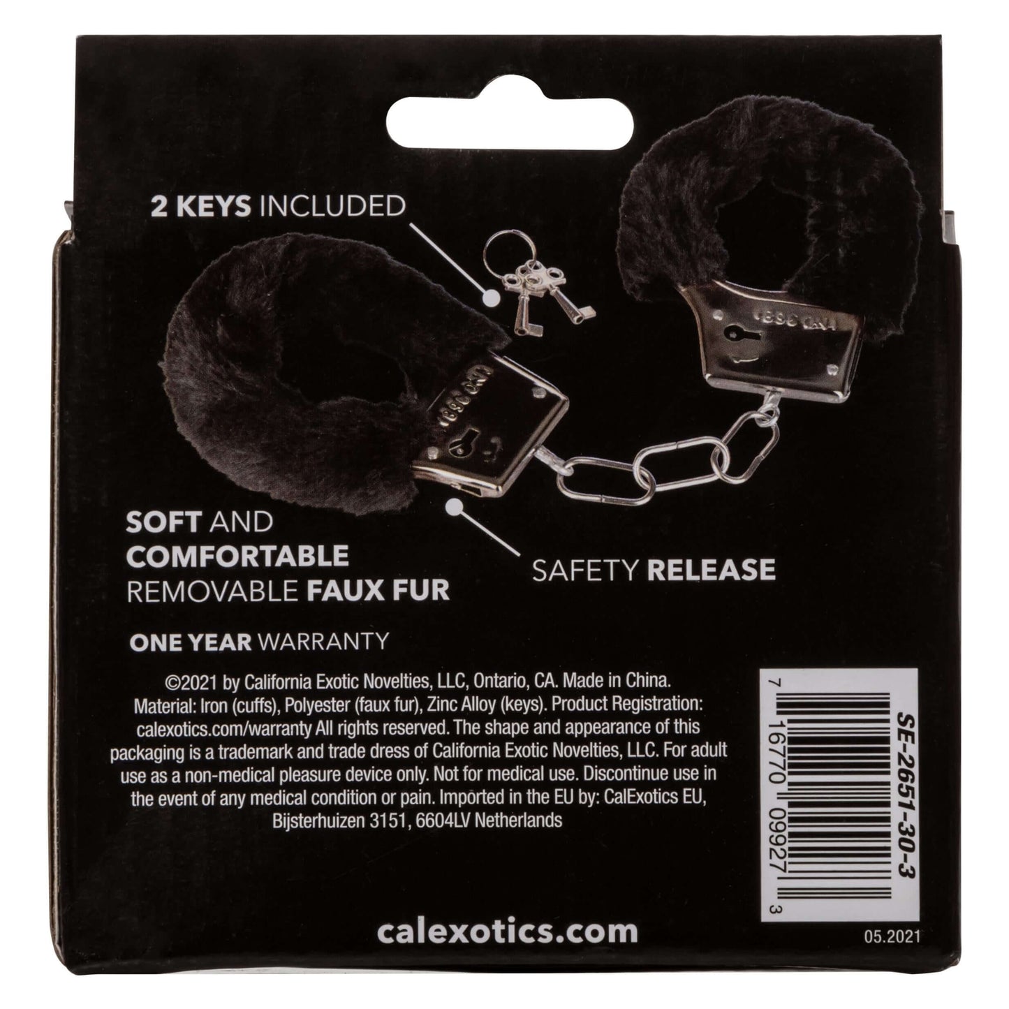 Playful Furry Cuffs - Black | 716770099273 | Available at EroticWarehouse.com