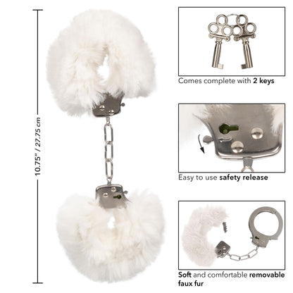 Ultra Fluffy Furry Cuffs - White | 716770102669 | Available at EroticWarehouse.com