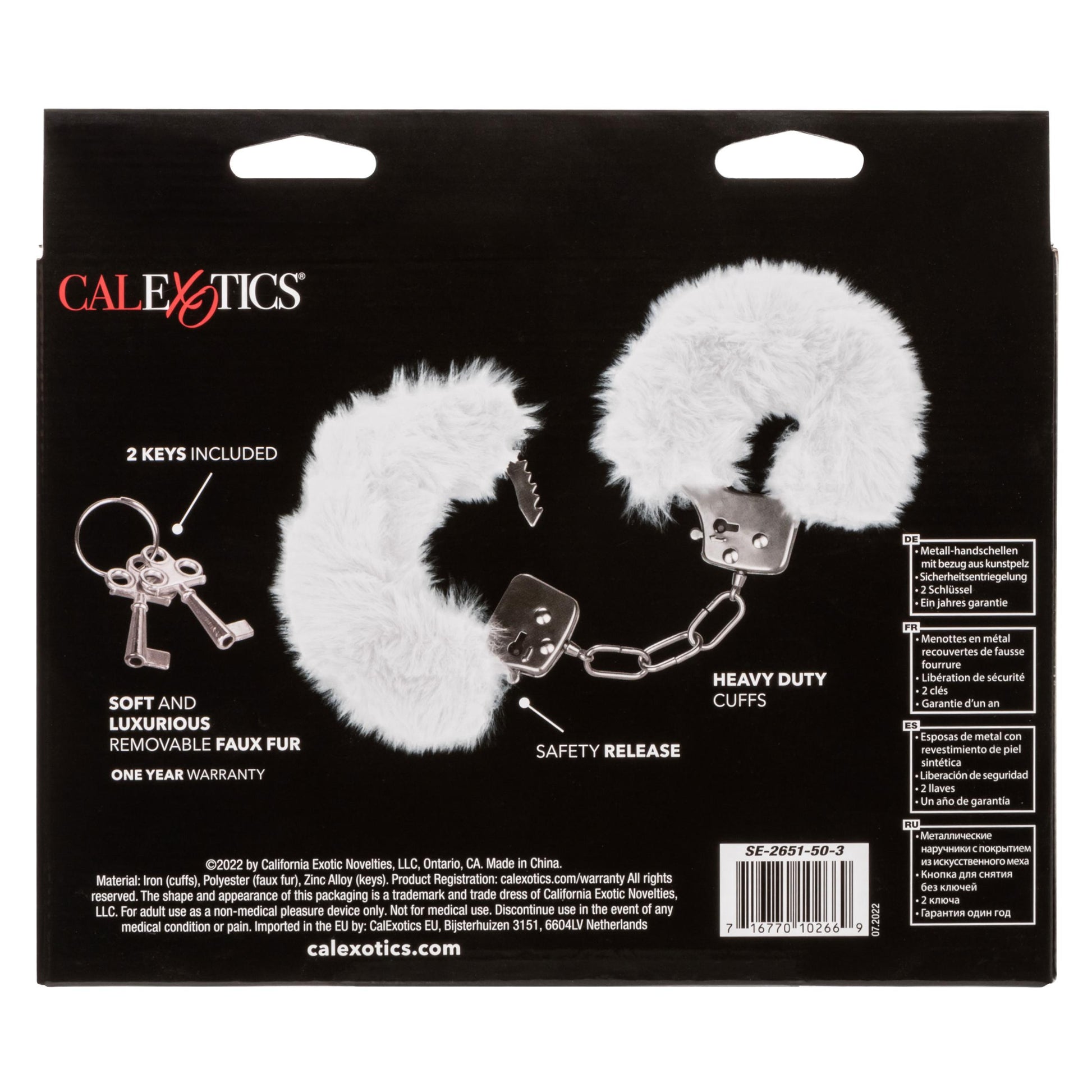 Ultra Fluffy Furry Cuffs - White | 716770102669 | Available at EroticWarehouse.com
