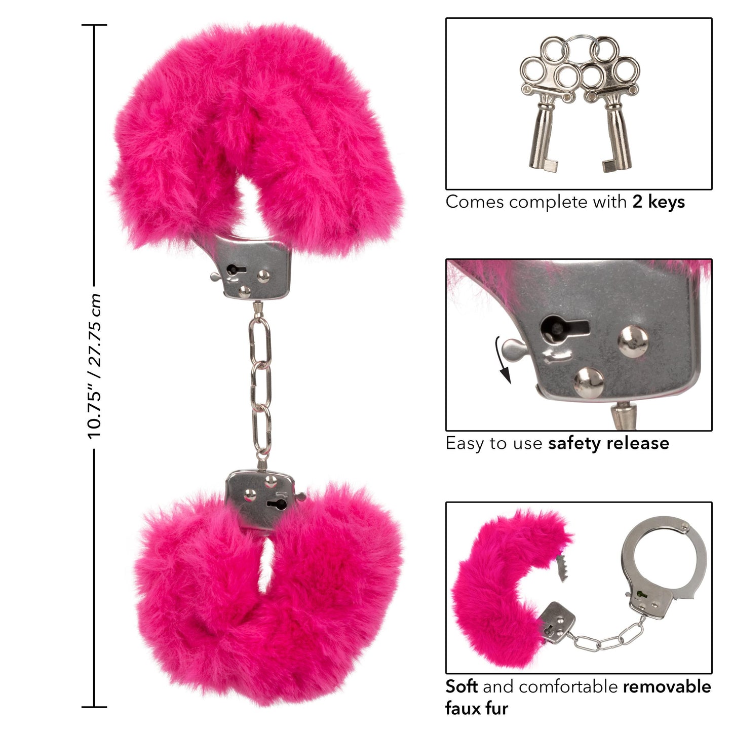 Ultra Fluffy Furry Cuffs - Pink | 716770102676 | Available at EroticWarehouse.com