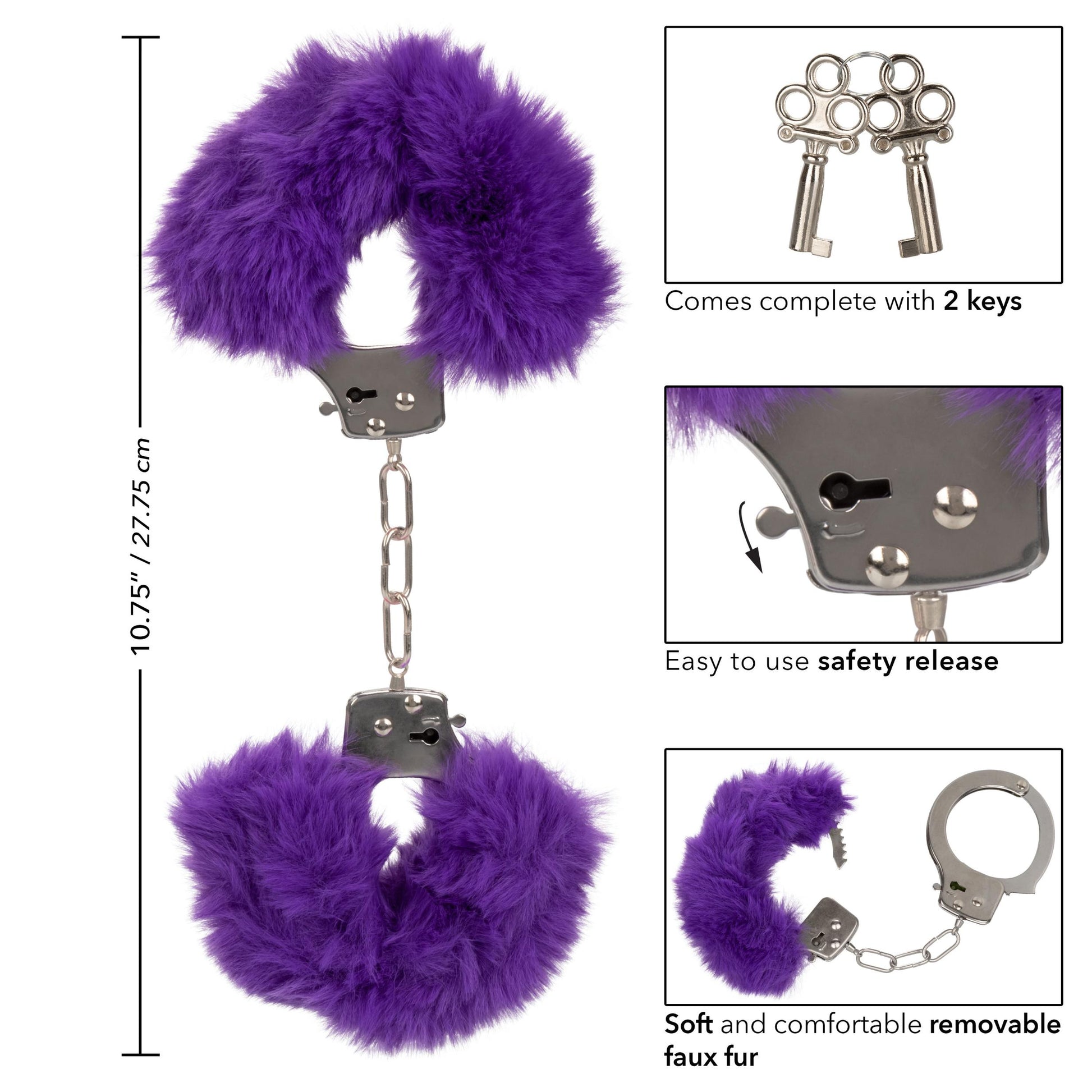 Ultra Fluffy Furry Cuffs - Purple | 716770102683 | Available at EroticWarehouse.com