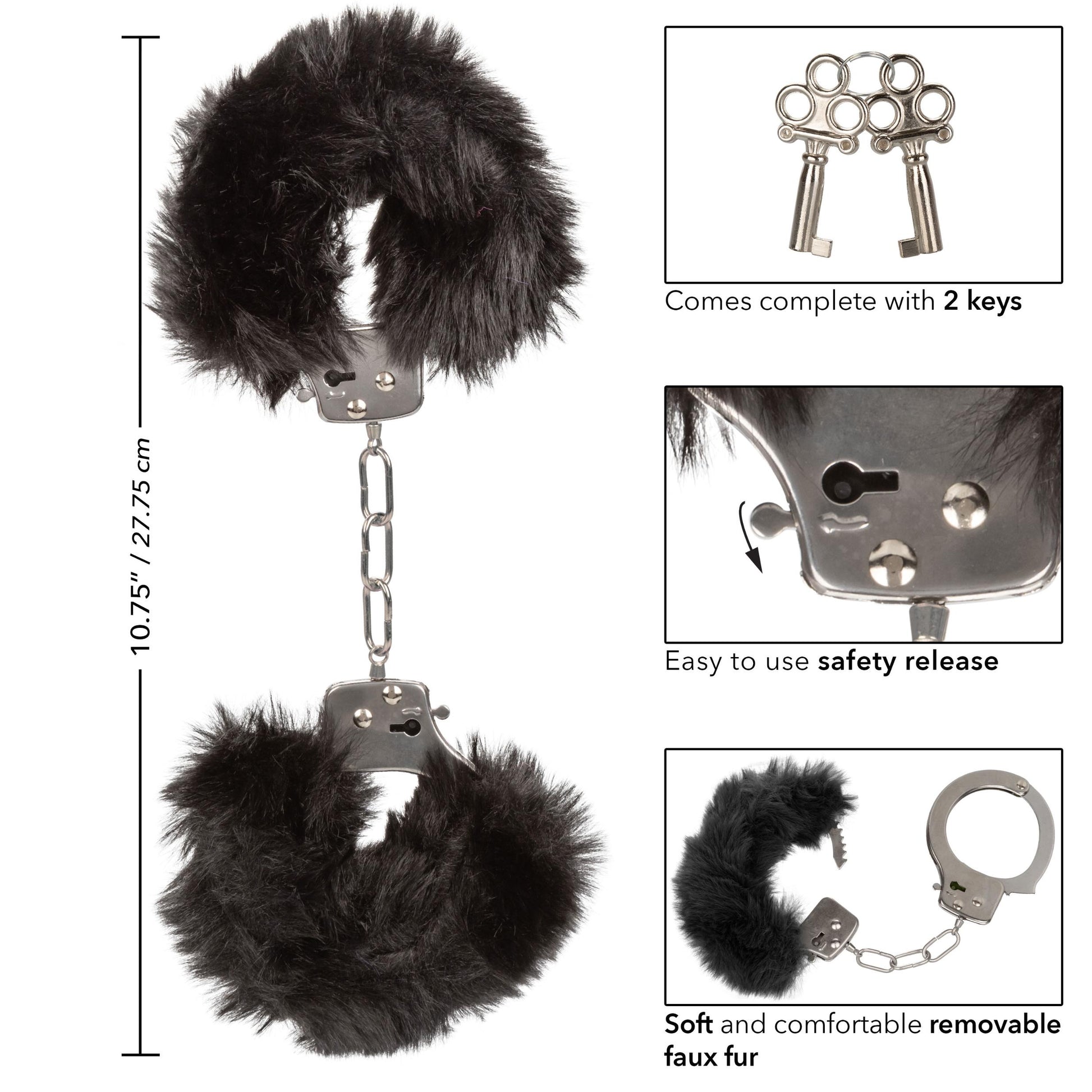 Ultra Fluffy Furry Cuffs - Black | 716770102690 | Available at EroticWarehouse.com