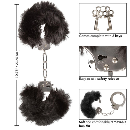 Ultra Fluffy Furry Cuffs - Black | 716770102690 | Available at EroticWarehouse.com