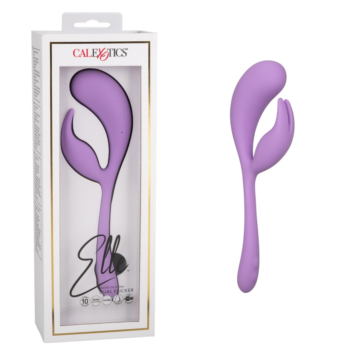 Elle Liquid Silicone Dual Flicker | 716770101907 | Available at EroticWarehouse.com