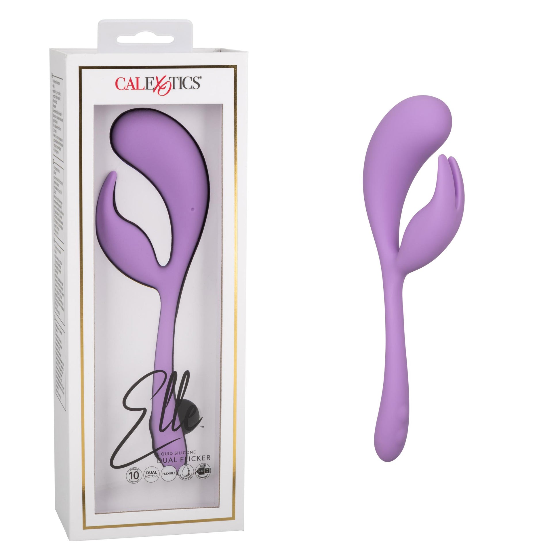 Elle Liquid Silicone Dual Flicker | 716770101907 | Available at EroticWarehouse.com