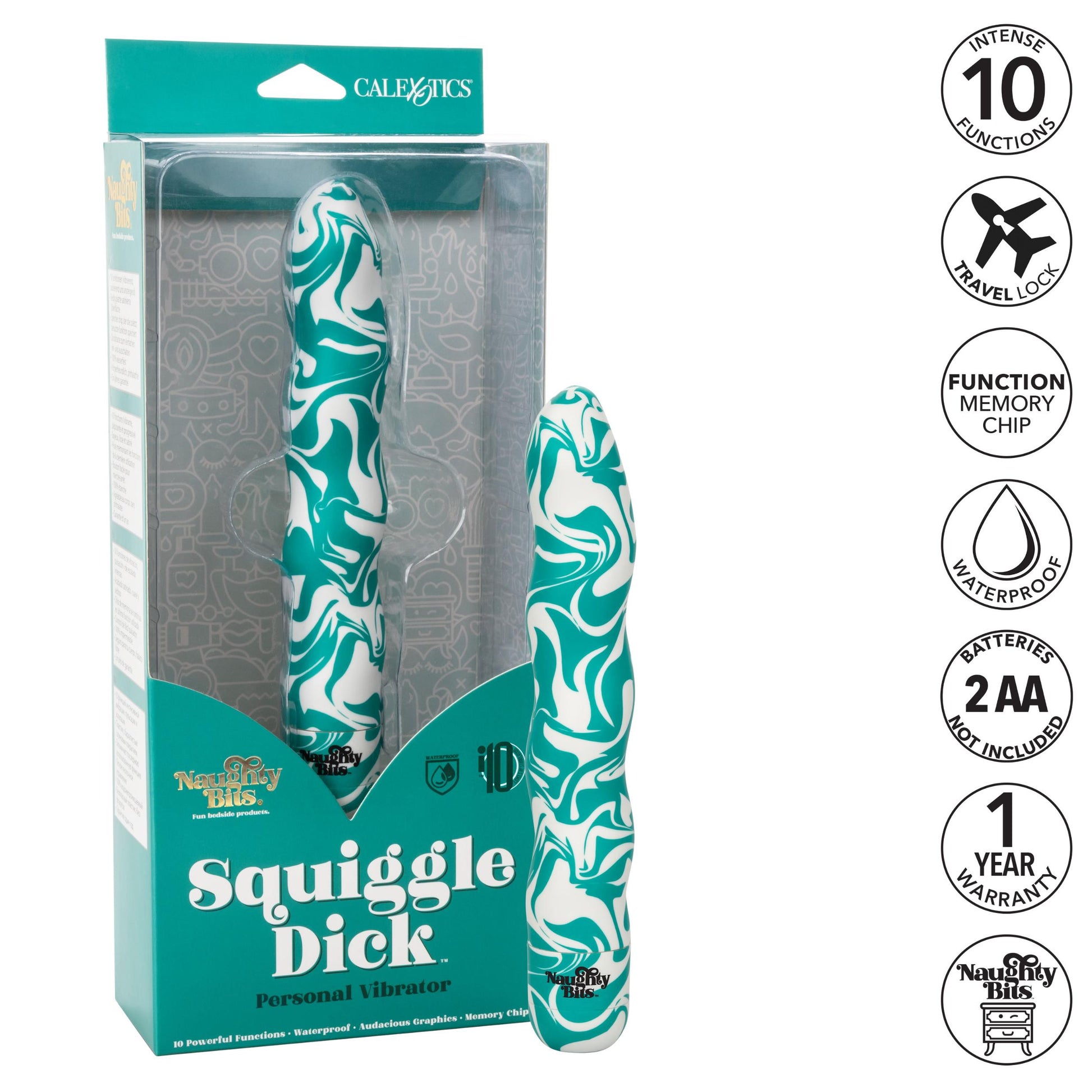 Naughty Bits Squiggle Dick Personal Vibrator | 716770096876 | Available at EroticWarehouse.com
