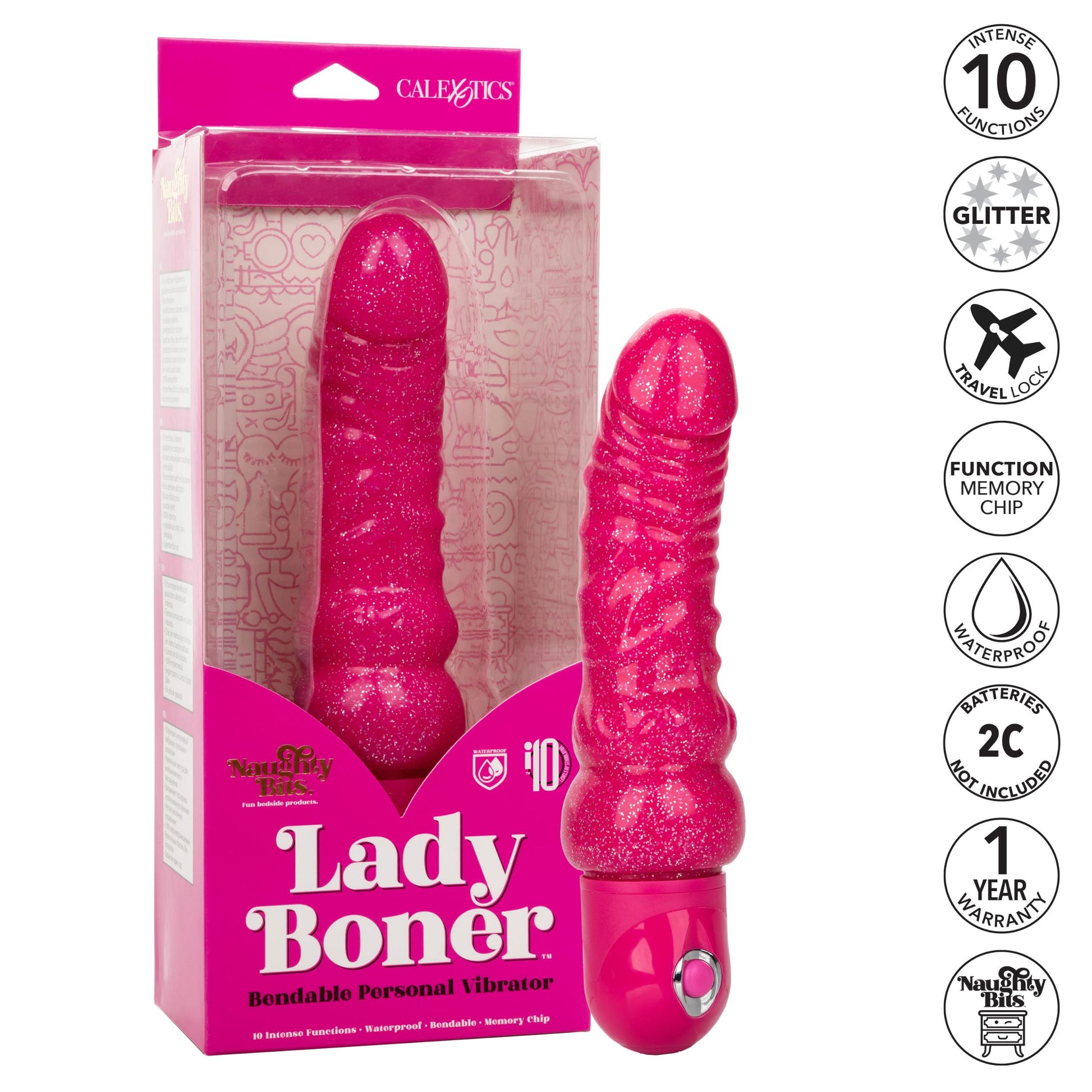Naughty Bits Lady Boner Bendable Personal Vibrator | 716770096890 | Available at EroticWarehouse.com
