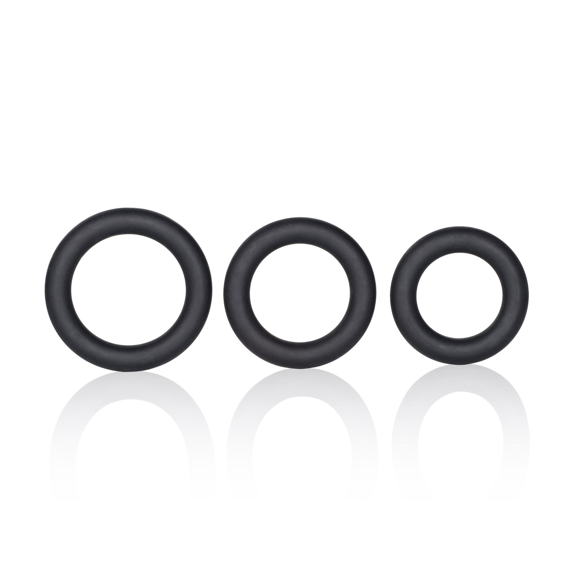 Dr. Joel Kaplan Silicone Support Rings - Black | 716770080103 | Available at EroticWarehouse.com