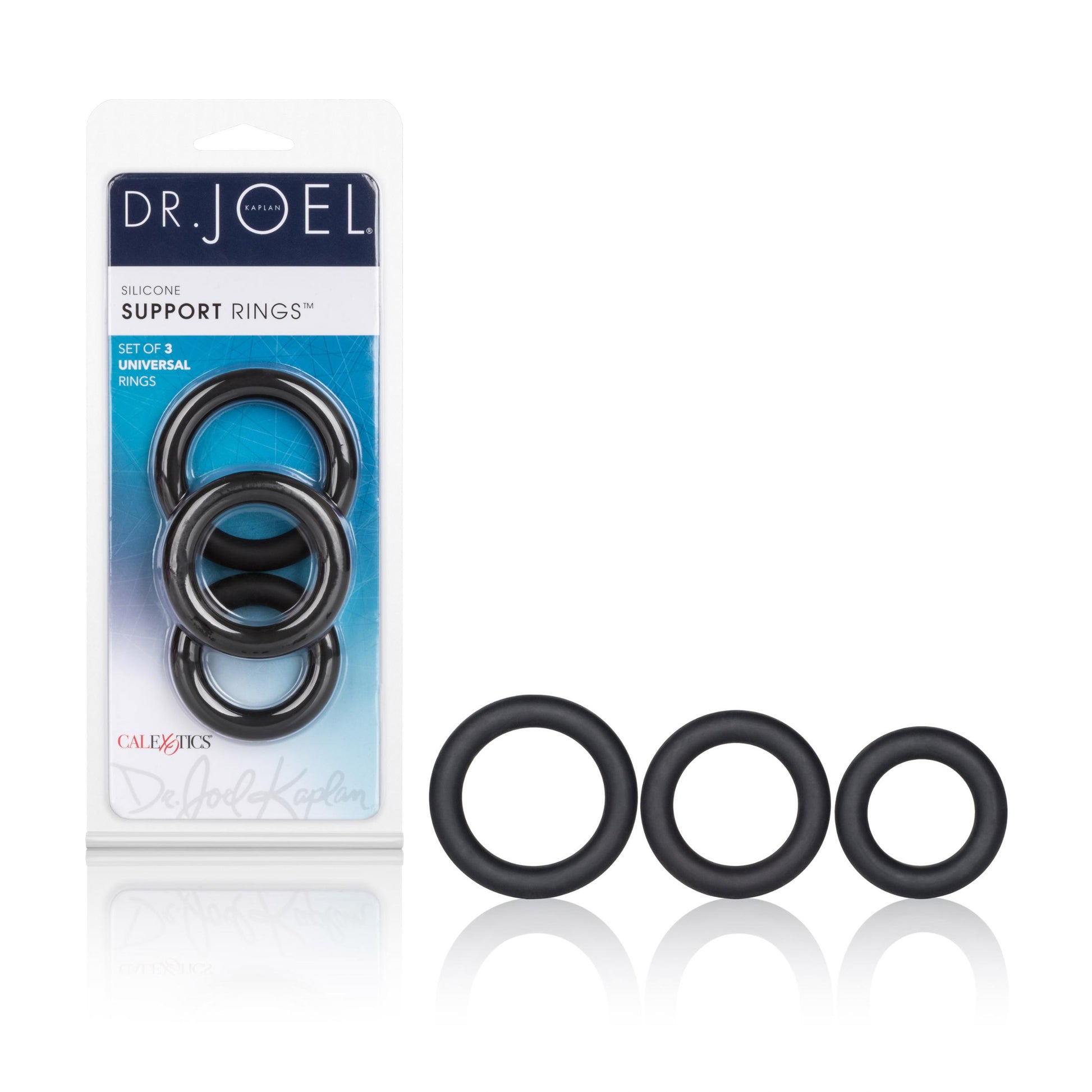 Dr. Joel Kaplan Silicone Support Rings - Black | 716770080103 | Available at EroticWarehouse.com
