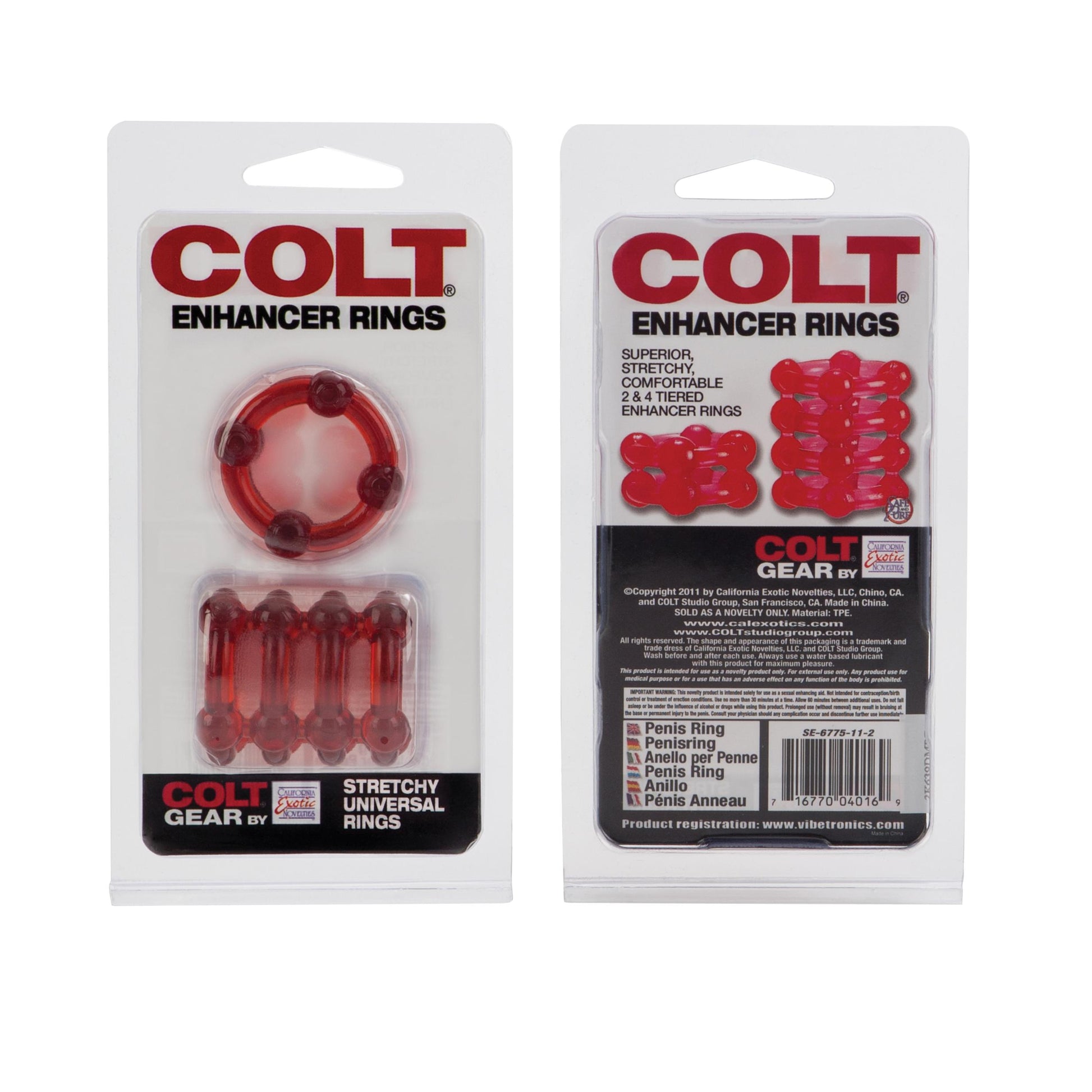 Colt Enhancer Rings - Red | 716770040169 | Available at EroticWarehouse.com