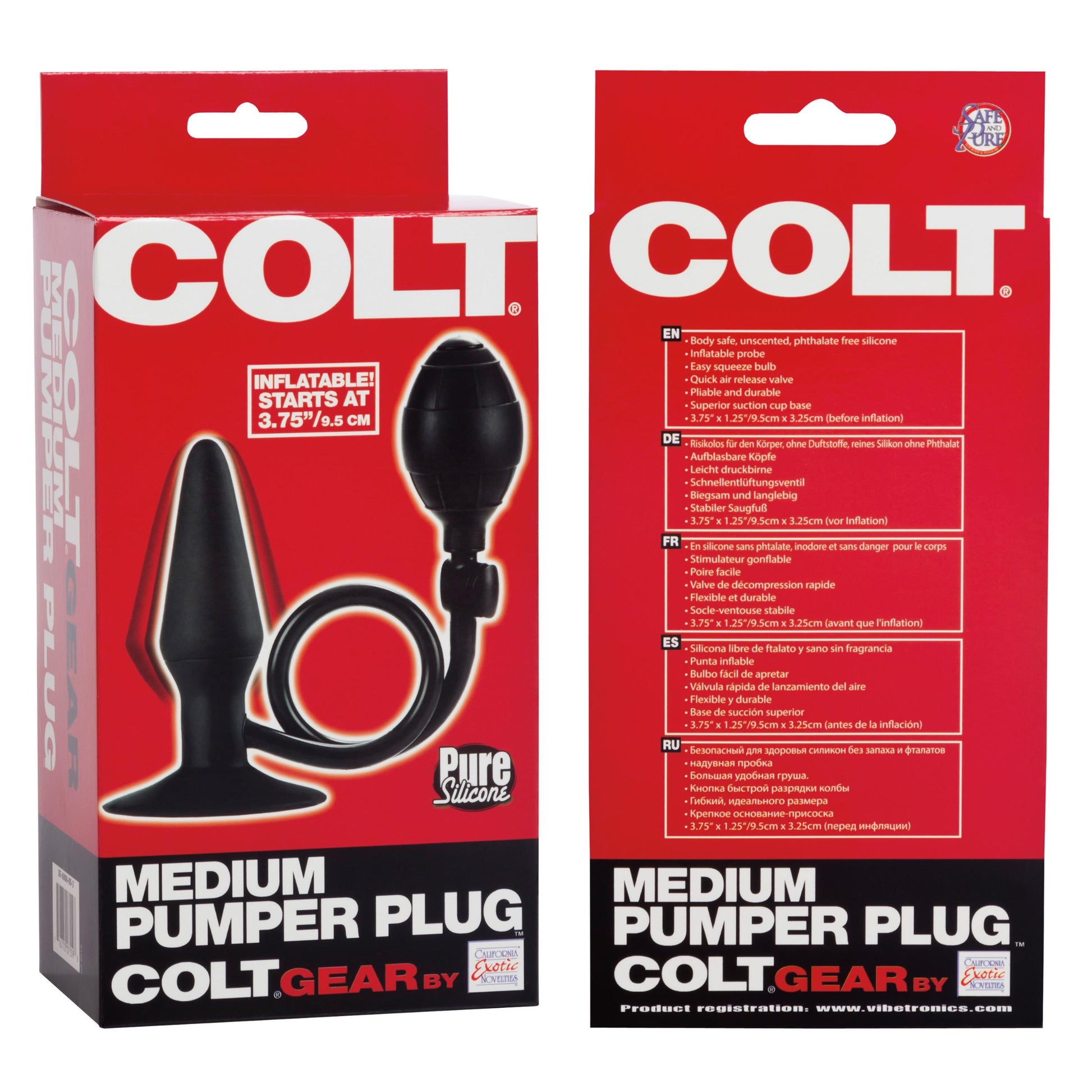 Colt Medium Pumper Plug - Black | 716770075598 | Available at EroticWarehouse.com