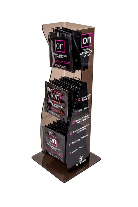 On Arousal Oil Original 40 Piece Single Use Ampoule Tower Display - Black | 855559005316 | Available at EroticWarehouse.com