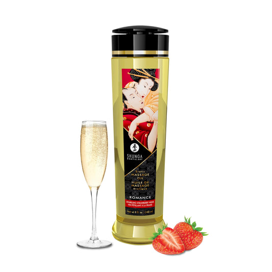 Massage Oils - Romance - 8 Fl. Oz. Sparkling Strawberry Wine | 697309012089 | Available at EroticWarehouse.com
