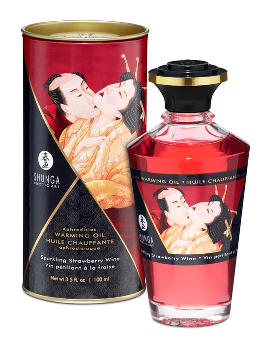 Aphrodisiac Warming Oil - Sparkling Strawberry Wine | 697309022088 | Available at EroticWarehouse.com
