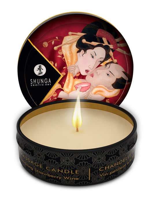 Mini Massage Candle - Romance - Sparkling Strawberry Wine - 1 Fl. Oz. | 697309046084 | Available at EroticWarehouse.com