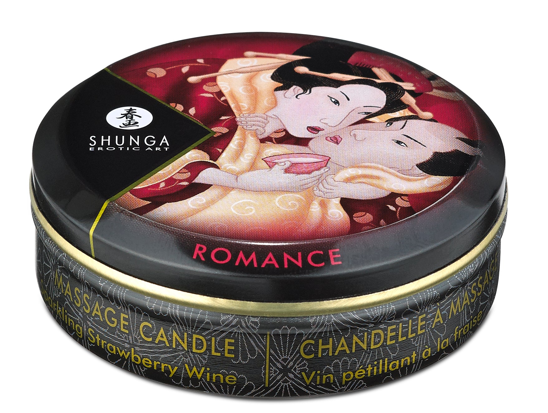Mini Massage Candle - Romance - Sparkling Strawberry Wine - 1 Fl. Oz. | 697309046084 | Available at EroticWarehouse.com