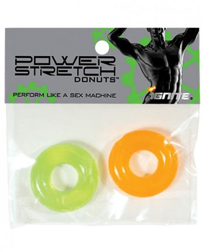 Power Stretch Donuts - 2 Pack - Orange and Green | 752875951078 | Available at EroticWarehouse.com