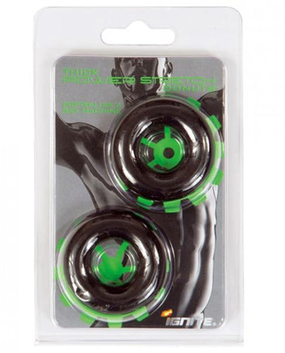 Thick Power Stretch Donuts - 2 Pack - Black | 752875951122 | Available at EroticWarehouse.com