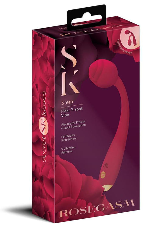Rosegasm Long Stem Flexi G-Spot Vibe Rose - Red | 884472035445 | Available at EroticWarehouse.com