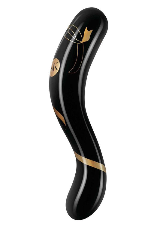 Secret Kisses - 7 Inch Handblown Double Ended Dildo - Black | 884472030952 | Available at EroticWarehouse.com