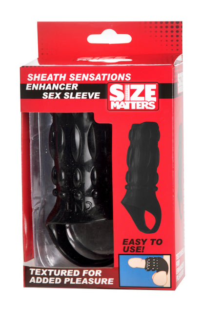 Sheath Sensations Enhancer Sex Sleeve - Black | 848518017956 | Available at EroticWarehouse.com