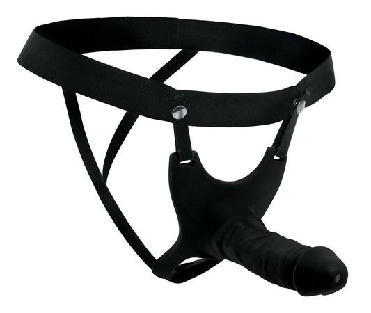 Hollow Silicone Dildo Strap-on - Black | 848518036384 | Available at EroticWarehouse.com