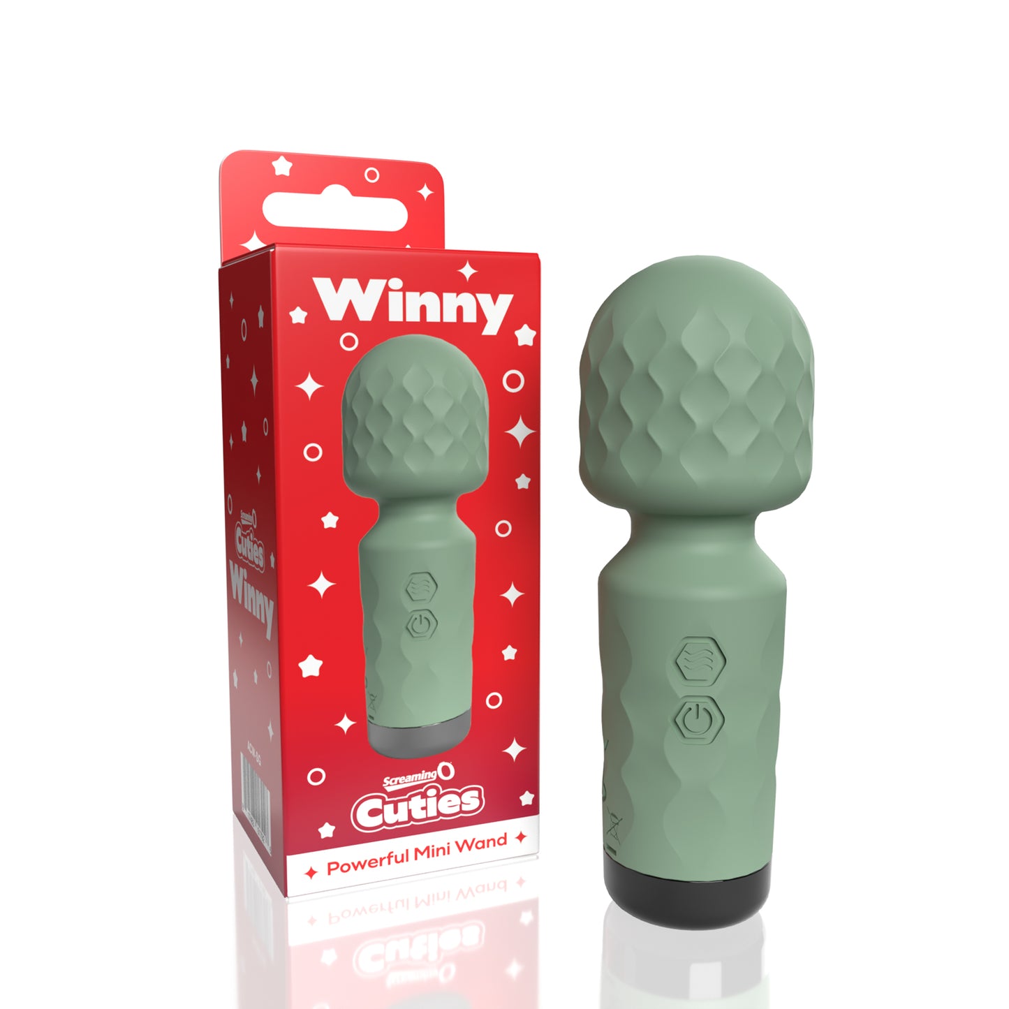 Screaming O Cuties Winny Vibrating Mini Wand - Sage Green | 817483017926 | Available at EroticWarehouse.com