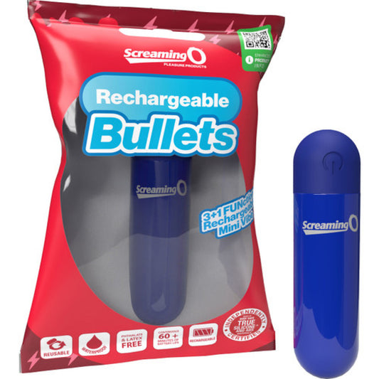 Screaming O Rechargeable Bullets - Blue | 817483017377 | Available at EroticWarehouse.com