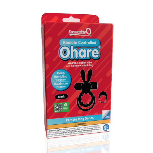 Screaming O Remote Controlled Ohare Vibrating Ring - Black | 817483017162 | Available at EroticWarehouse.com