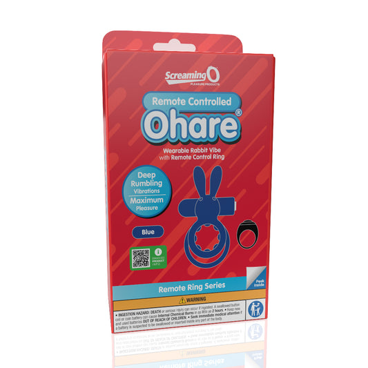 Screaming O Remote Controlled Ohare Vibrating Ring - Blue | 817483017179 | Available at EroticWarehouse.com