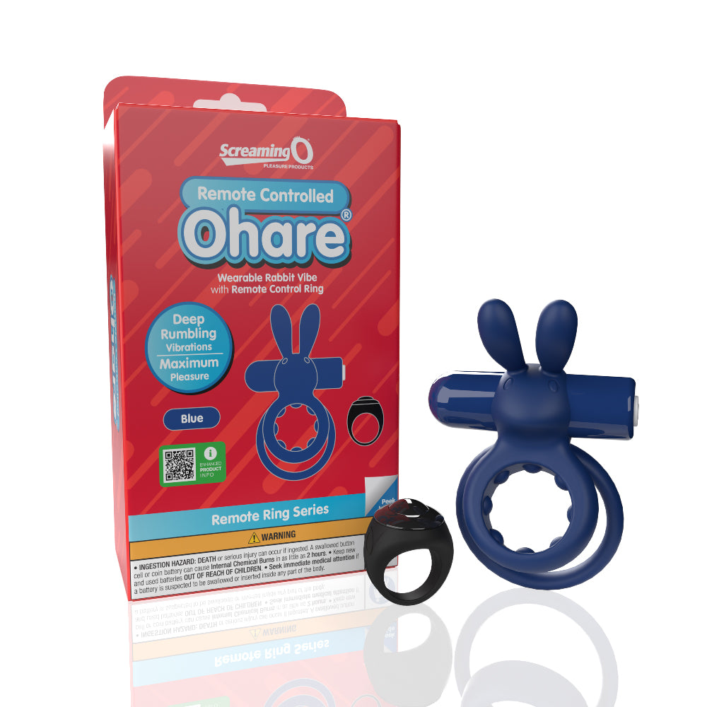 Screaming O Remote Controlled Ohare Vibrating Ring - Blue | 817483017179 | Available at EroticWarehouse.com
