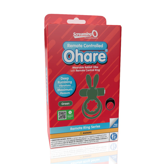 Screaming O Remote Controlled Ohare Vibrating Ring - Green | 817483017186 | Available at EroticWarehouse.com